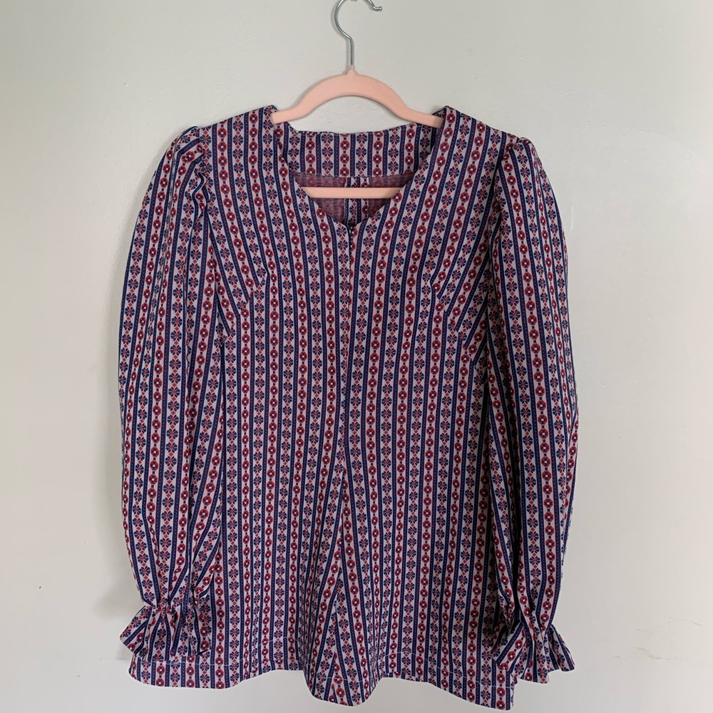 Vintage Red and Blue Striped Mini Dress
